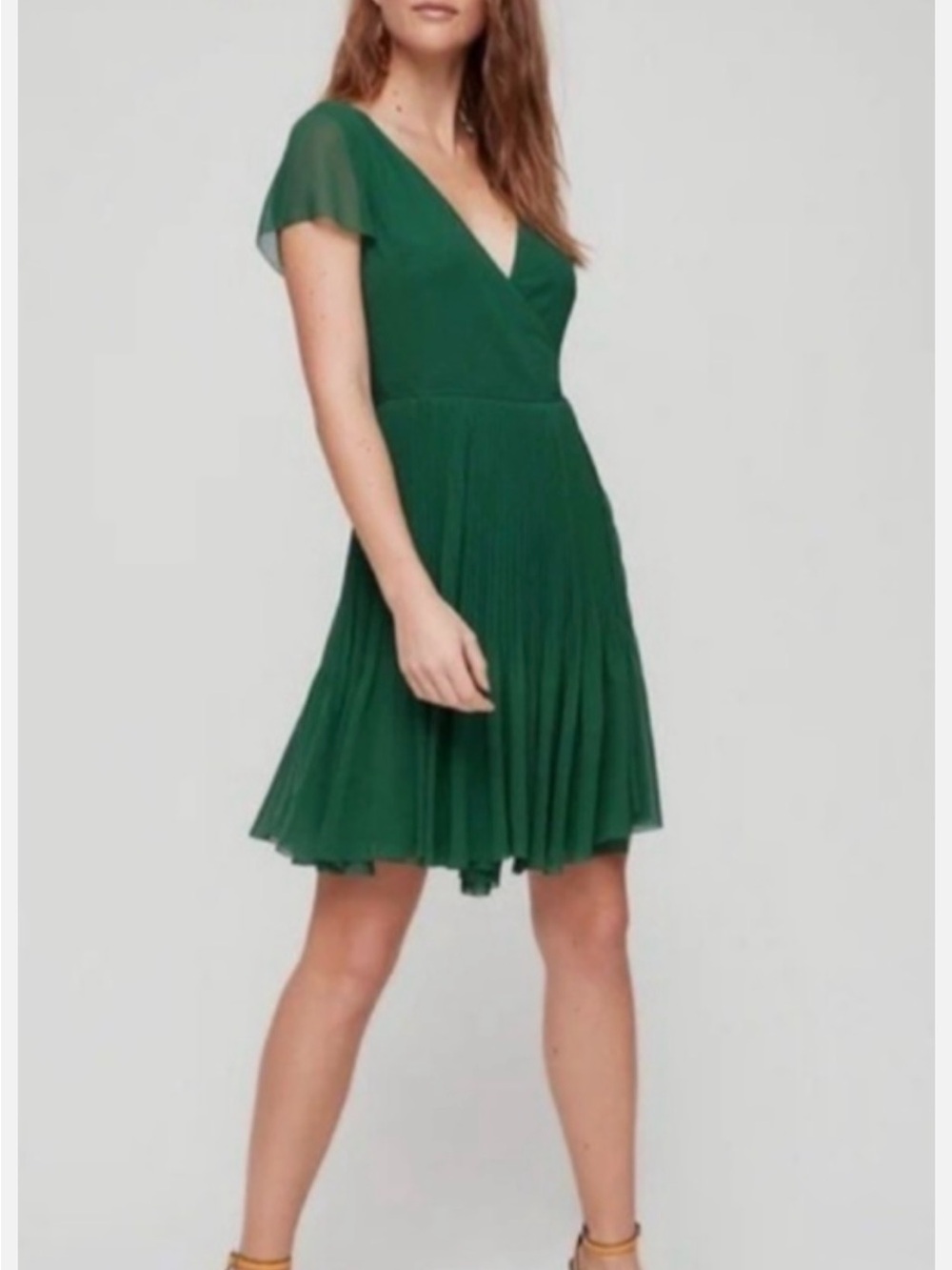 Wilfred Emerald Green Midi Wrap Dress
